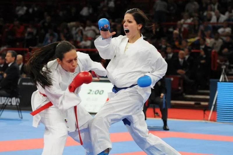 Lucie Veithová (vpravo) na loňském mistrovství světa v Paříži