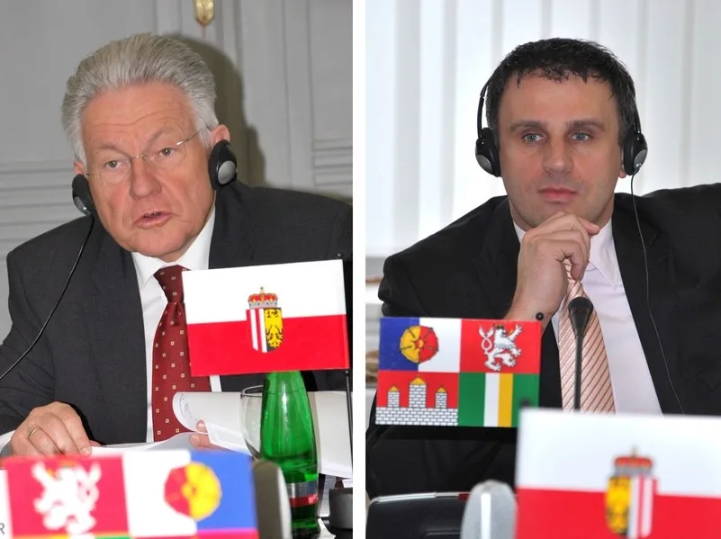 Hejtmani Zimola a Pühringer (zprava) se shodli, že nejdůležitější je kvalitní dopravní spojení