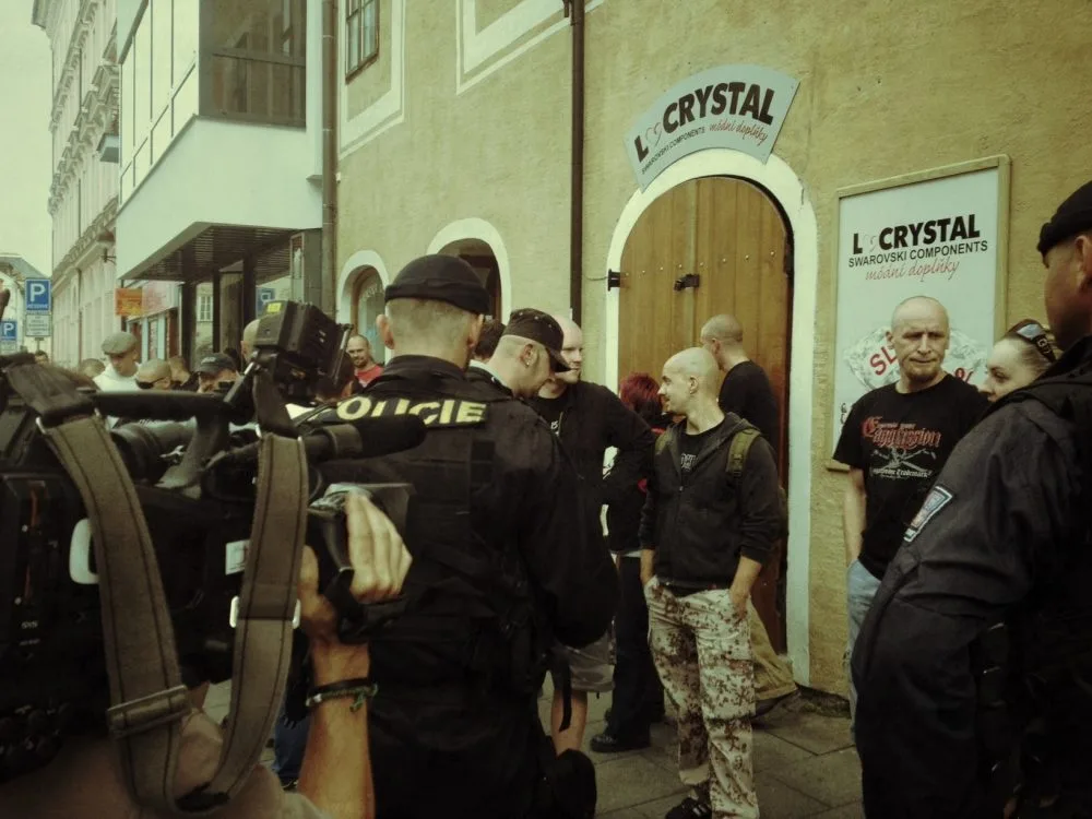 První setkání protestujících a Policie ČR