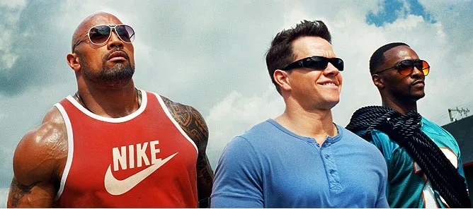 Dwayne Johnson, Mark Wahlberg a Anthony Mackie