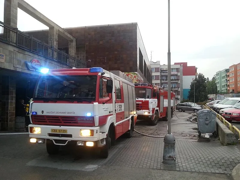 Požár výrobny lahůdek v Týně nad Vltavou