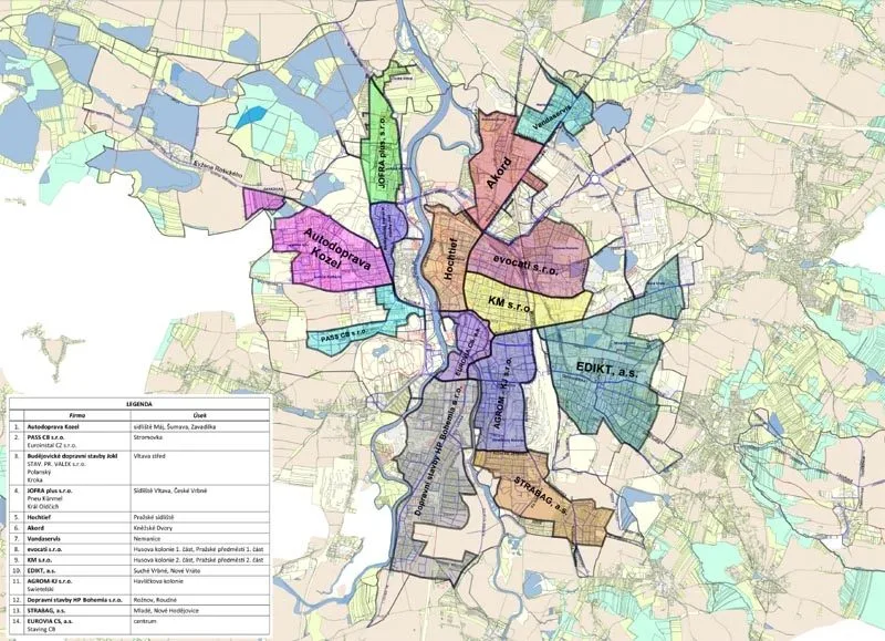 Mapa působnosti externích posil