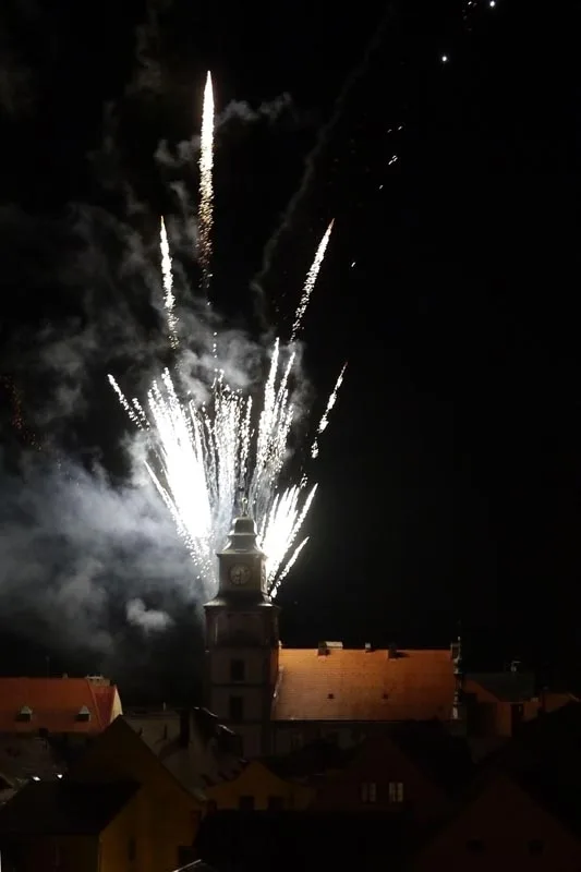 Novoroční ohňostroj v Třeboni