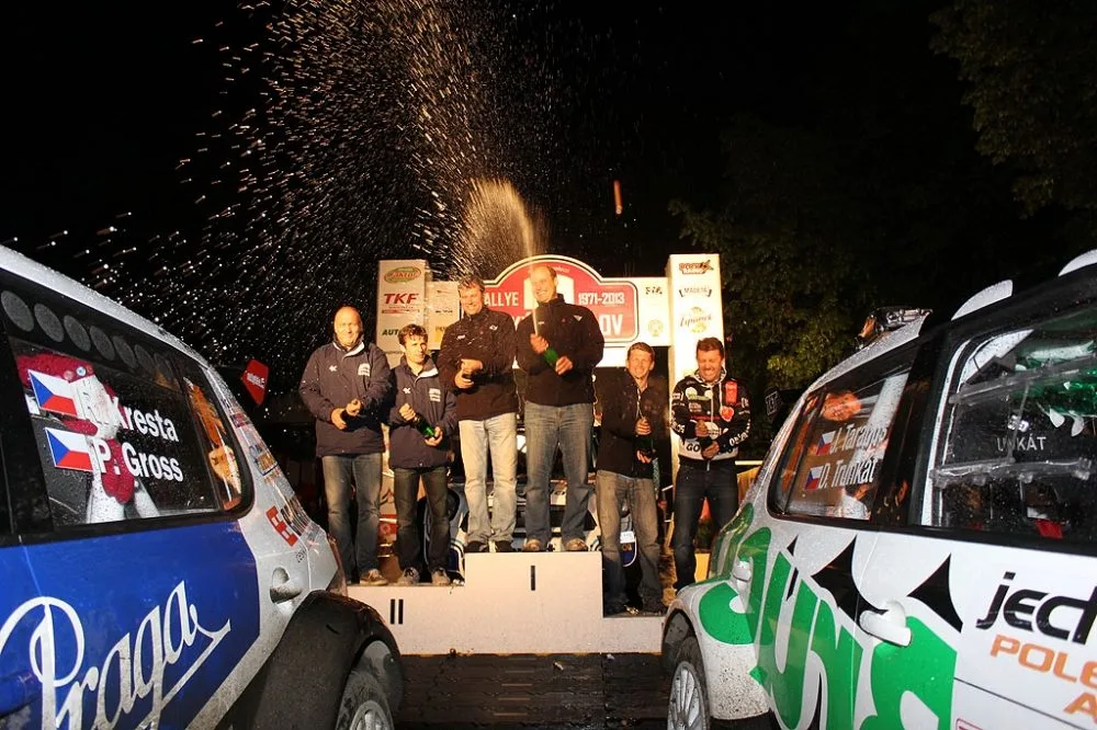 Trojice nejrychlejších posádek 41. Rallye Český Krumlov 2013. Foto Dalibor Benych