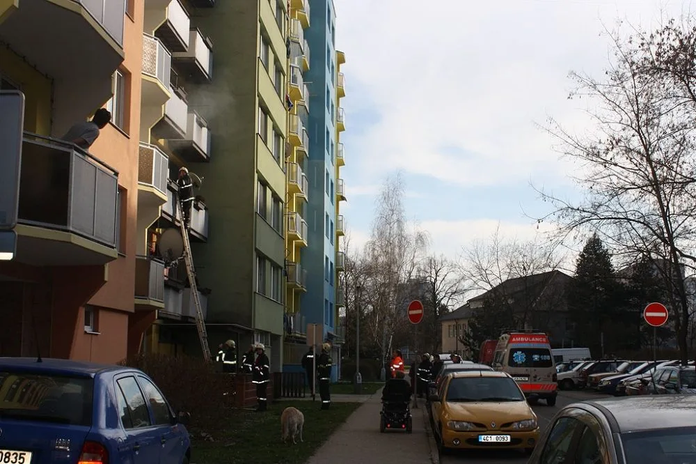 Požár potravin v budějcké Krčínově ulici