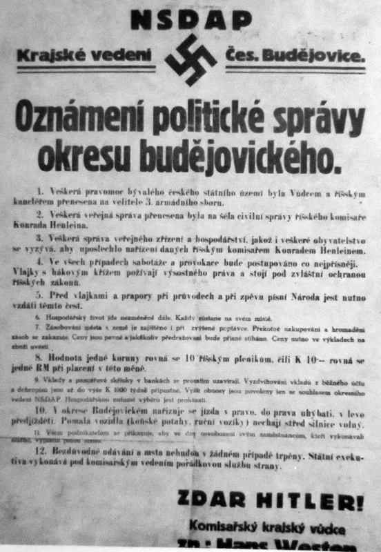 Vyhláška Hanse Westena z 16. března 1939