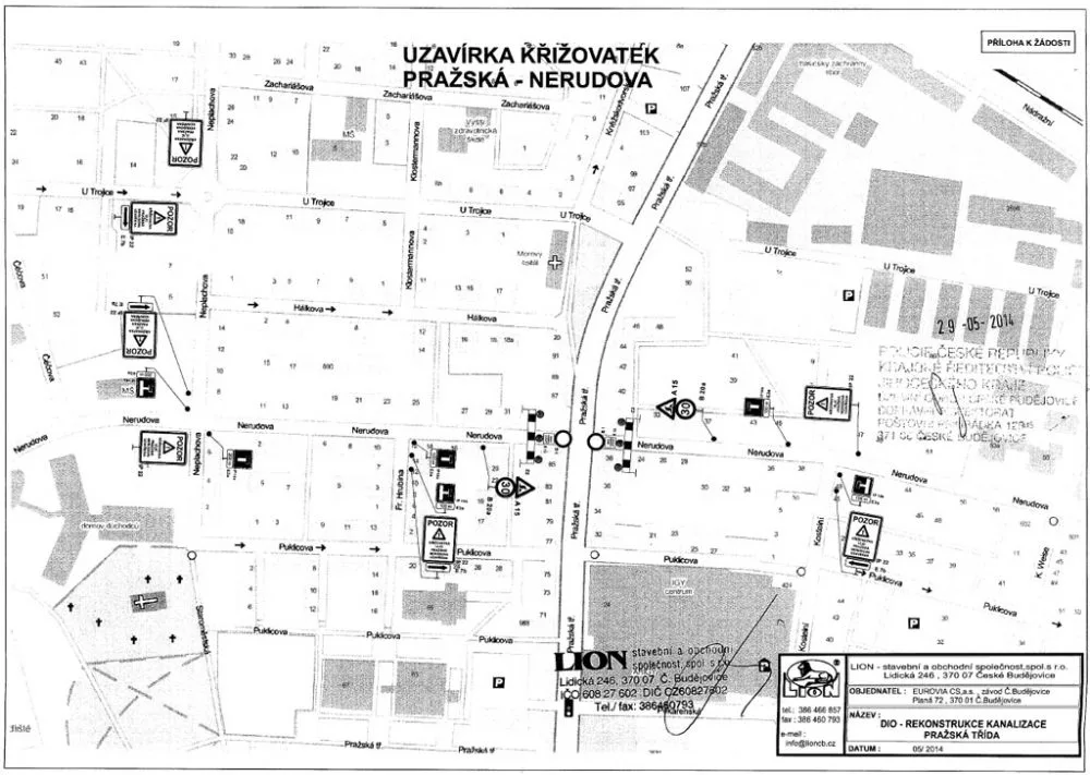 Uzavírka křižovatek Pražská - Nerudova