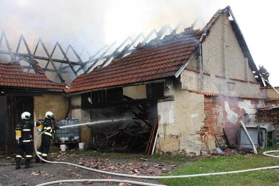 Požár stodoly v Municích