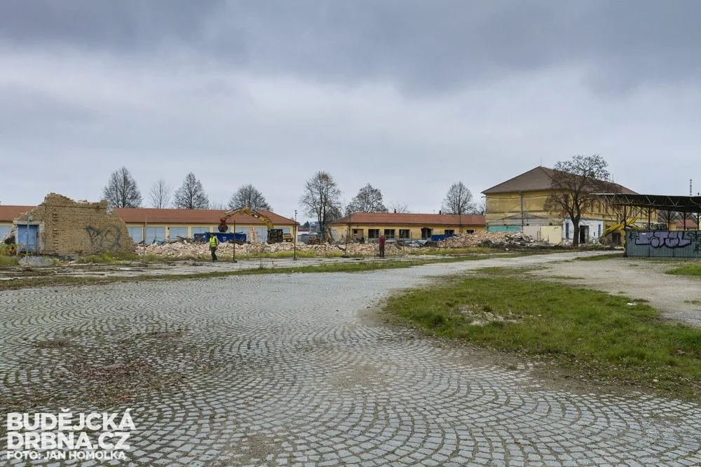 Demolice bývalých českobudějovických kasáren Julia Fučíka