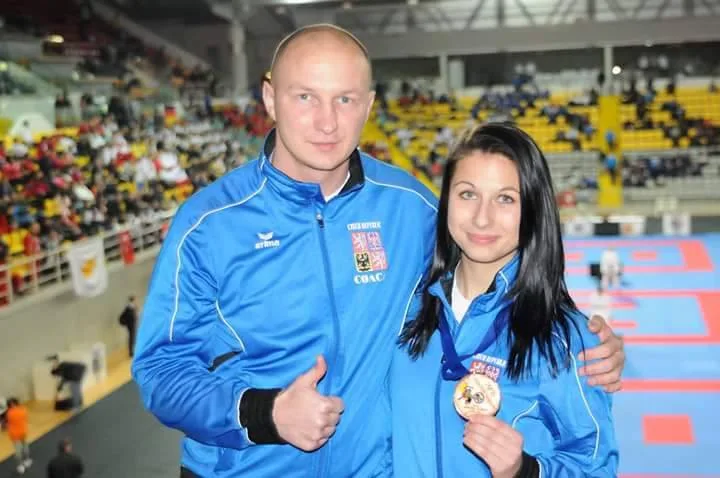 Adriana Crhonková s trenérem Miroslavem Hýskem