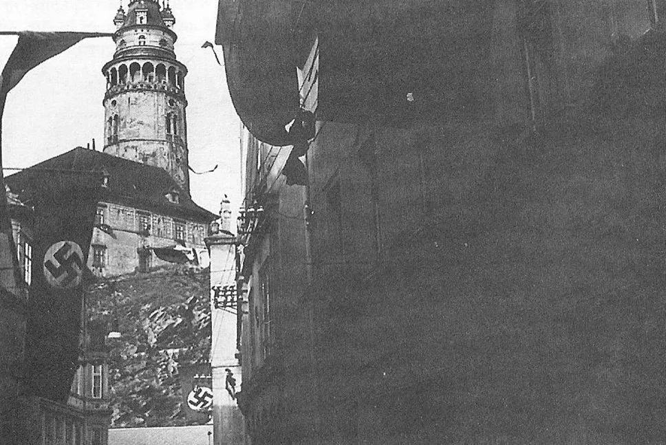 Český Krumlov počátkem října 1938