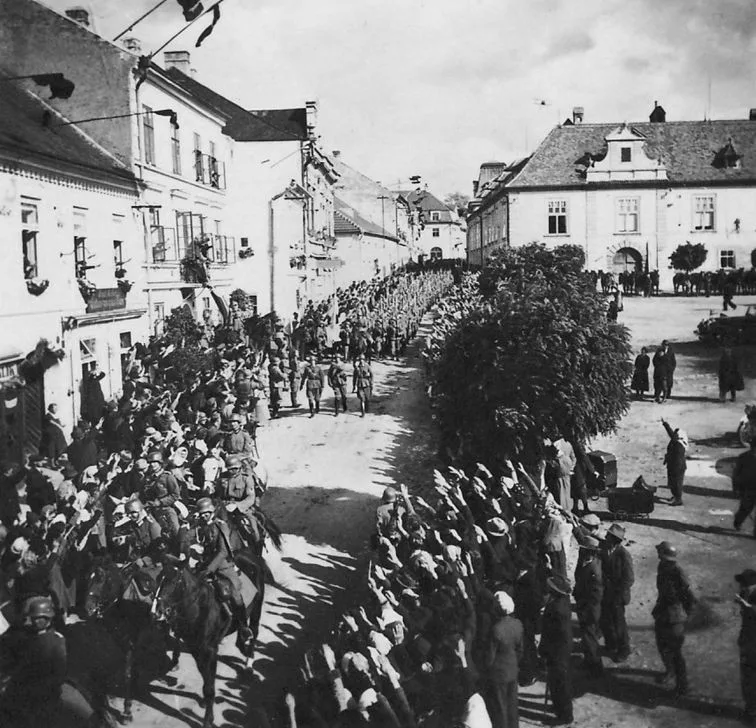 Německé vojsko obsazuje 8. října 1938 Nové Hrady