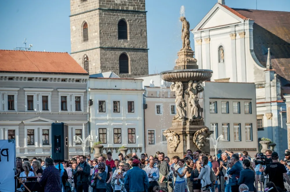 Českobudějovická protestní akce Je to na nás. Proč? Proto!