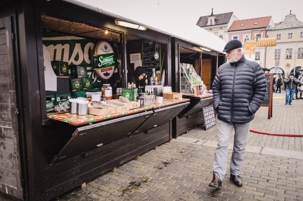 Pivovar Samson je vidět na českobudějovických předvánočních trzích na náměstí Přemysla Otakara II.