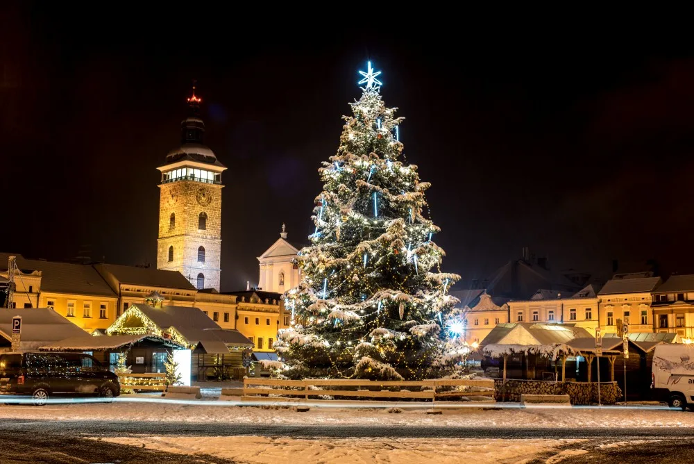 České Budějovice pod sněhem.