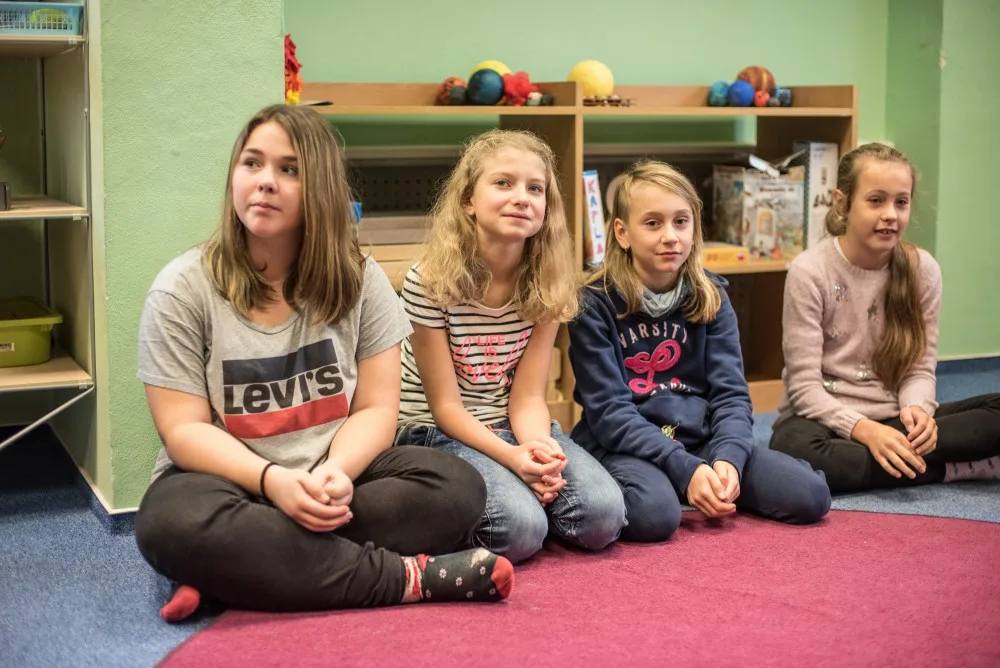 Vratislav Kulhánek v montessori škole Viva Bambini v Českých Budějovicích