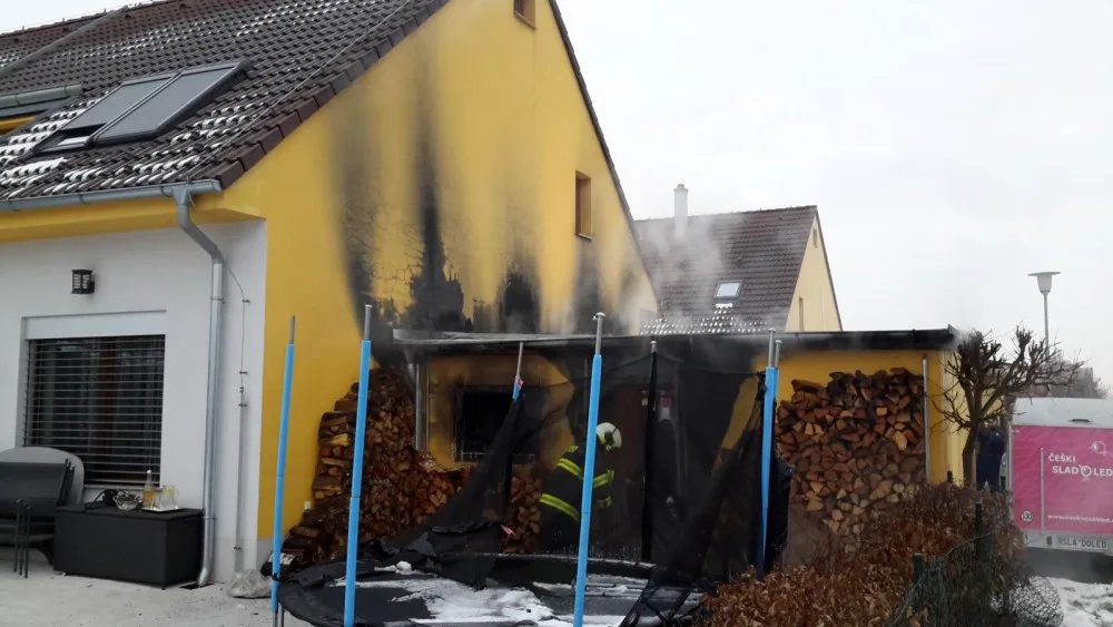 Požár garáže v Českých Budějovicích