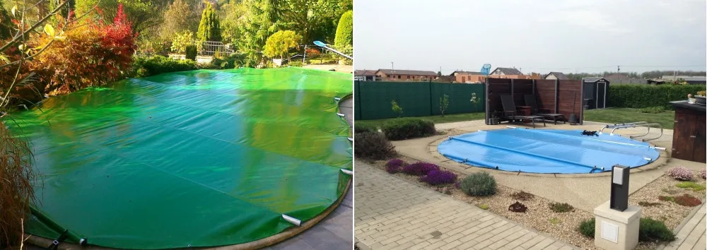 Celoroční bezpečnostní bazénové plachty UNIVERSAL-odstín zelená,modrá-Atypy