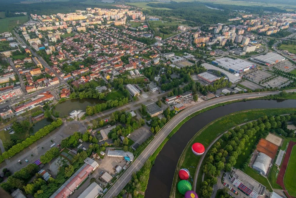 Balony na Českými Budějovicemi.