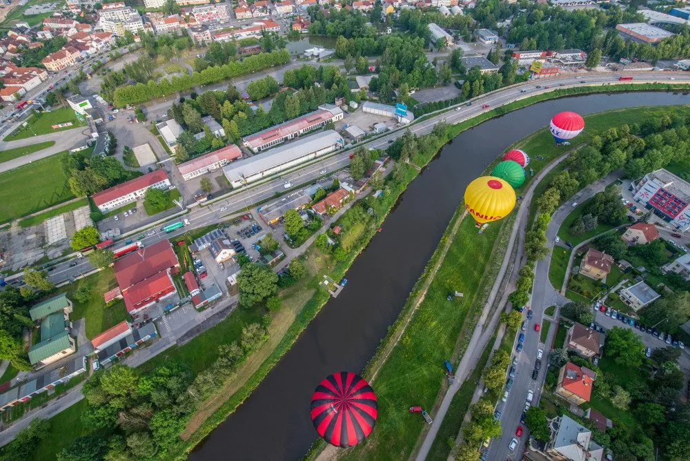 Balony na Českými Budějovicemi.