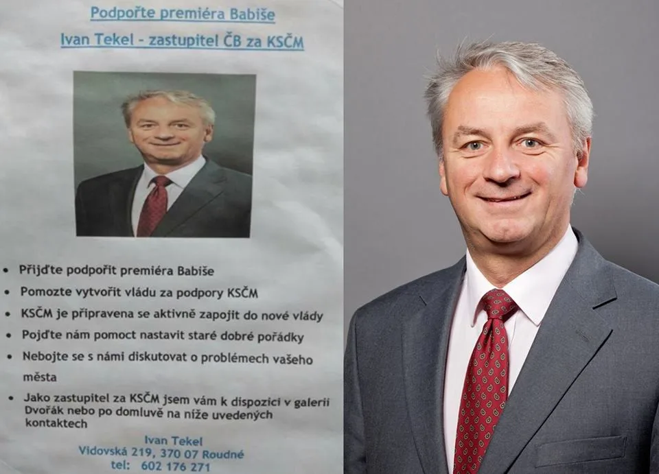 Letáček poškozující zastupitele za KSČM.