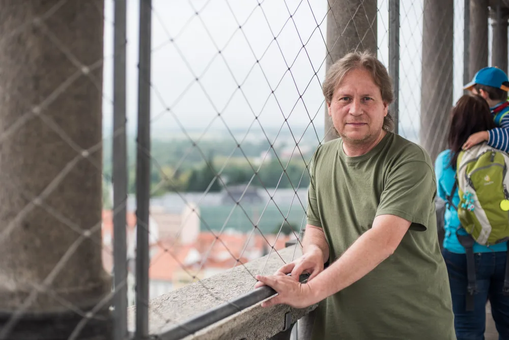 Jan Vančura ve svém království, na budějcké Černé věži.