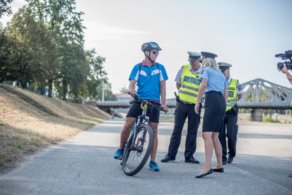 Dopravně preventivní akce zaměřená na cyklisty v Českých Budějovicích