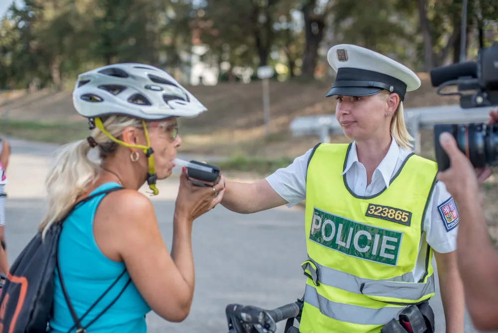 Dopravně preventivní akce zaměřená na cyklisty v Českých Budějovicích