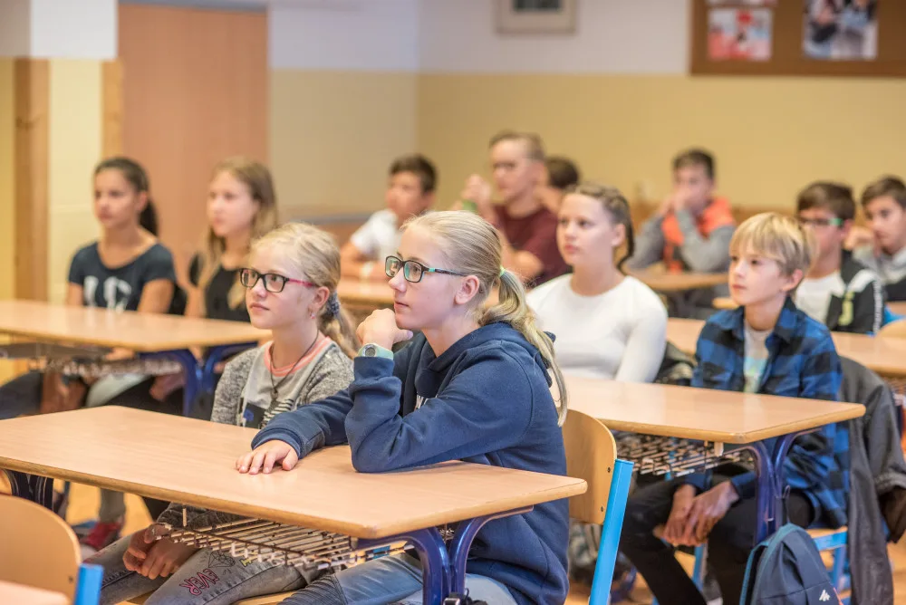 Zahájení školního roku 2018/2019 v českobudějovické Základní škole Oskara Nedbala.