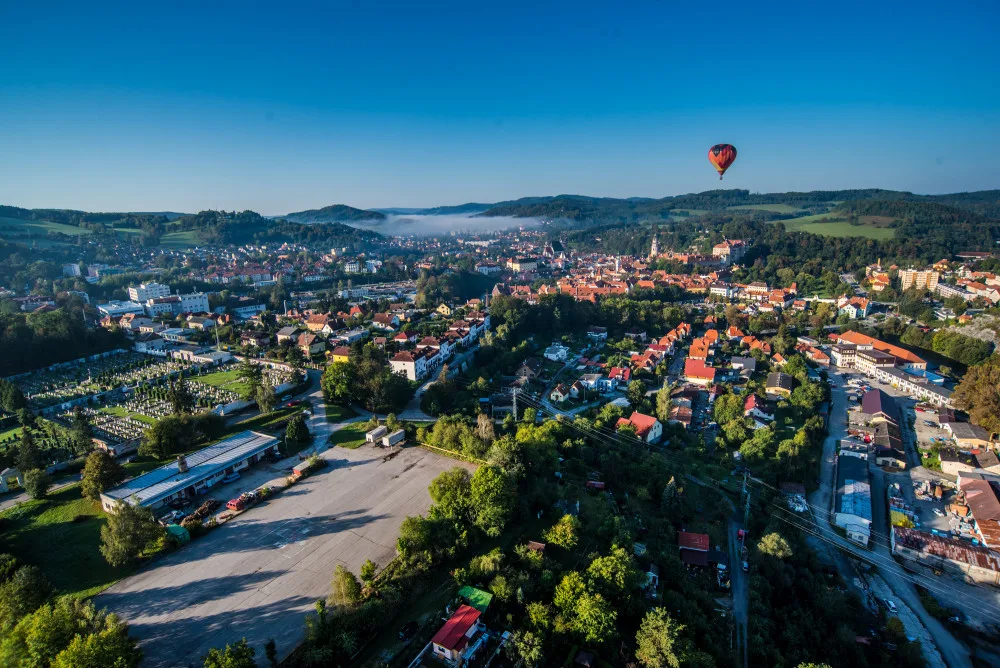 Balonem nad Českým Krumlovem.