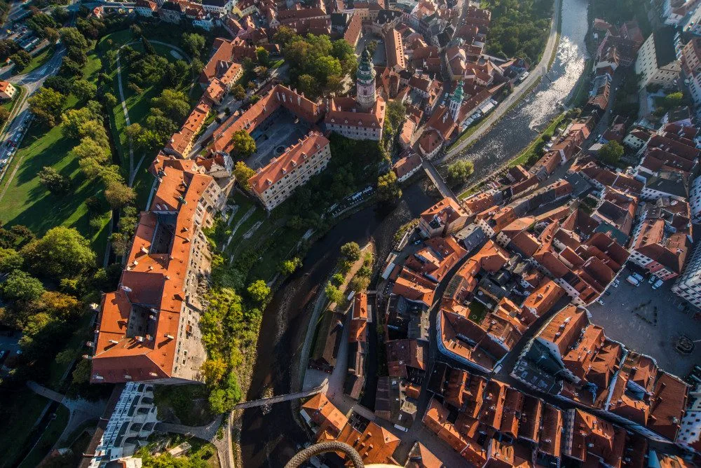 Balonem nad Českým Krumlovem.