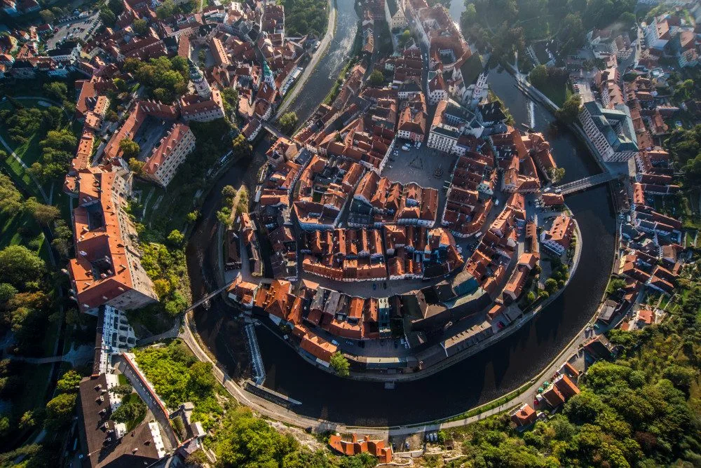 Balonem nad Českým Krumlovem.