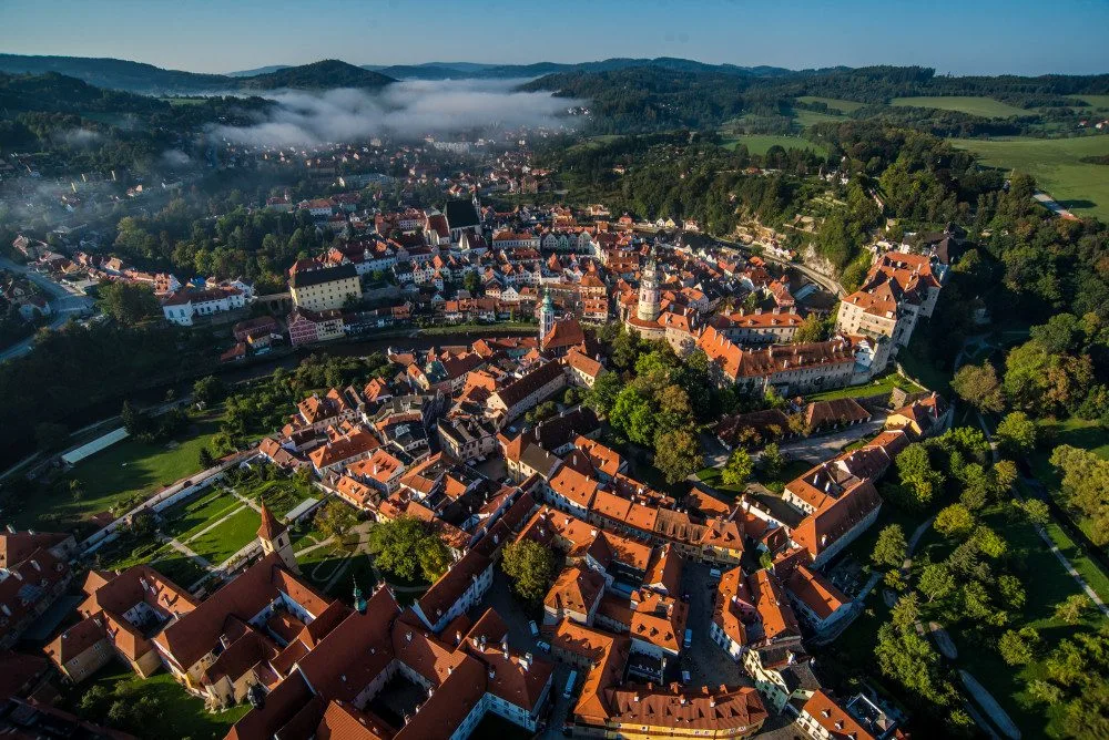 Balonem nad Českým Krumlovem.