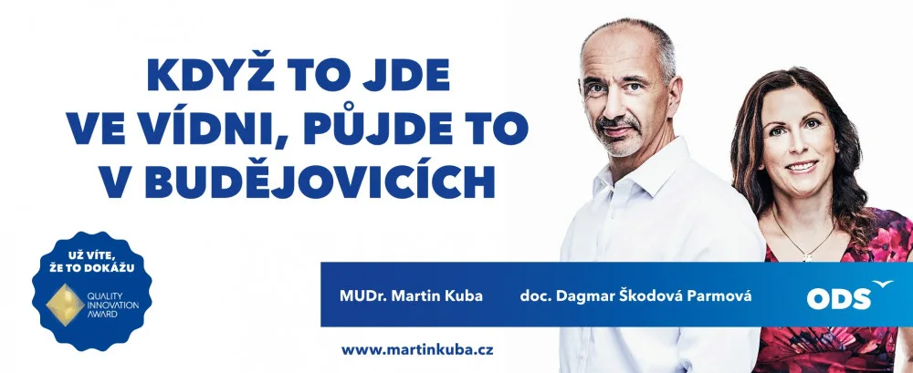 Martin Kuba a dvojka na kandidátce Dagmar Škodová Parmová.