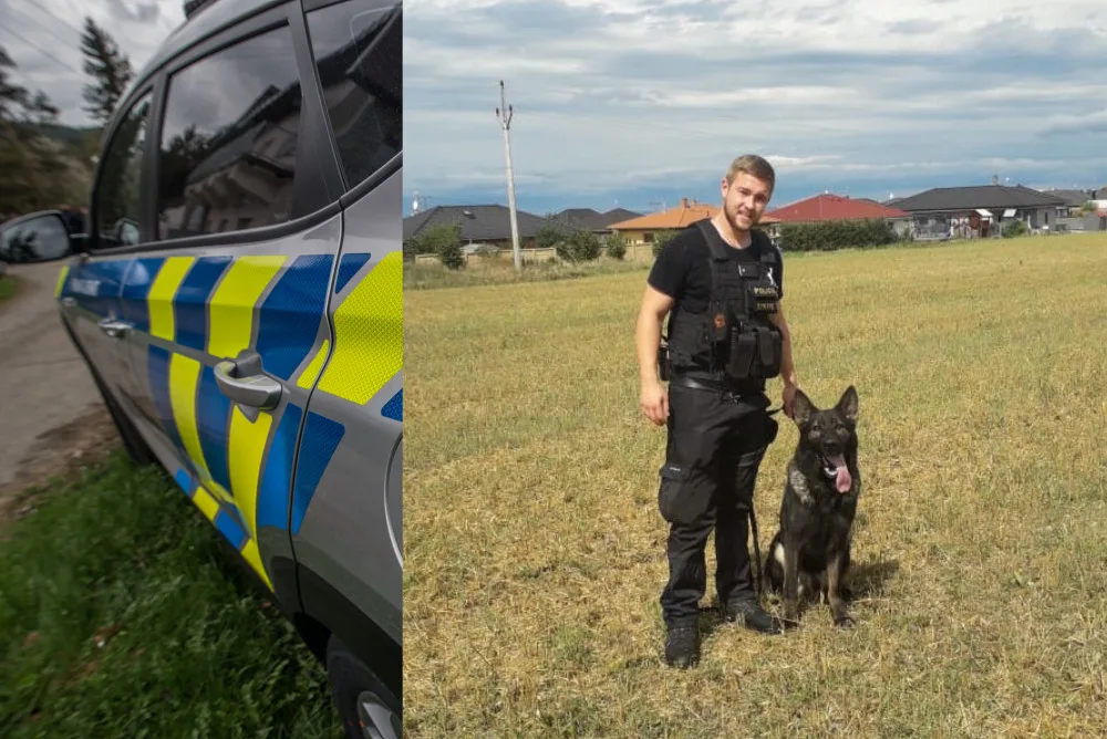 Policejní psovod Tomáš Dorotovič se psem Charisem