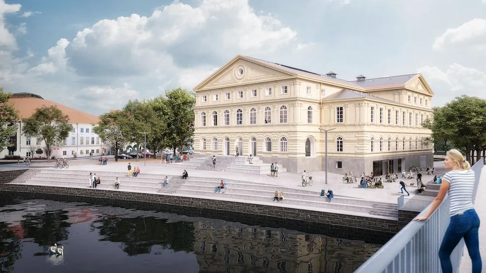 Návrh od ateliéru Projektil architekti, který se umístil na druhém místě.