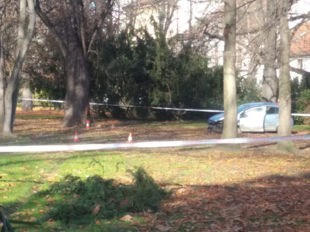 Rozruch v centru Budějc. Řidič zkolaboval za volantem, automobil zastavil až v parku