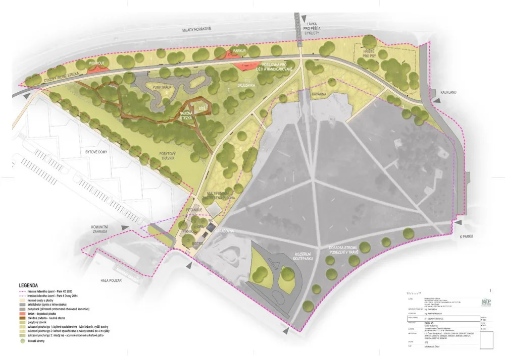 Studie k parku 4 Dvory je hotová. Nová část nabídne větší skatepark, zeleň, ale i prostor pro sport a rekreaci