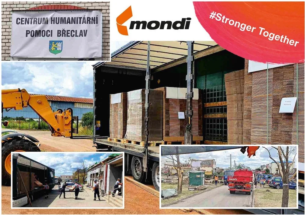 Firma Mondi Bupak v Českých Budějovicích se zapojila do pomoci lidem v obcích zasažených ničivým tornádem