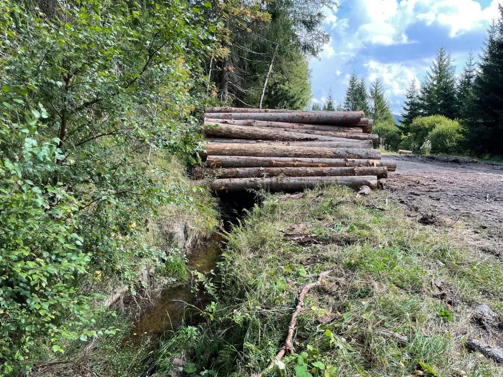 Fotografie Schwarzenberského kanálu z facebookové skupiny, podle které je za ničení této památky zodpovědná Správa NP Šumava.