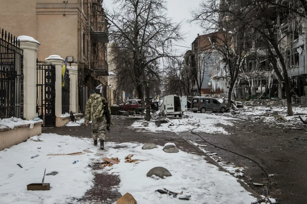 Škody způsobené ve městě Charkov po ruských útocích, foto: ČTK/ABACA/AA/ABACA