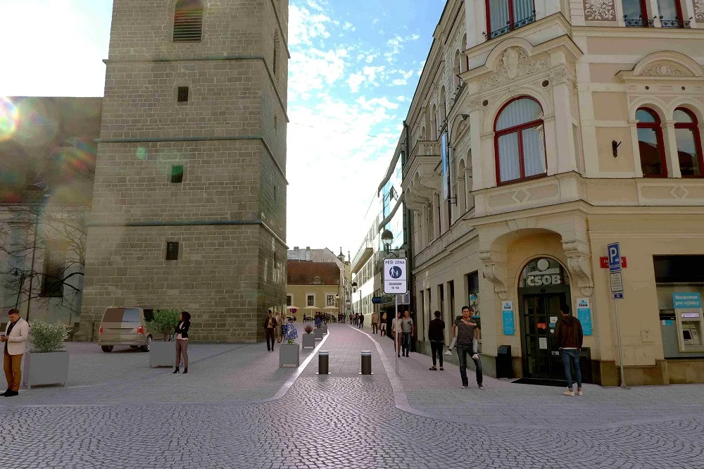 Vizualizace centra Českých Budějovic, které zveřejnilo město.