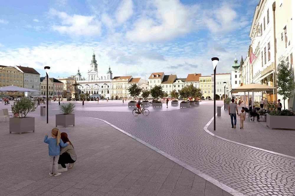 Vizualizace centra Českých Budějovic, které zveřejnilo město.