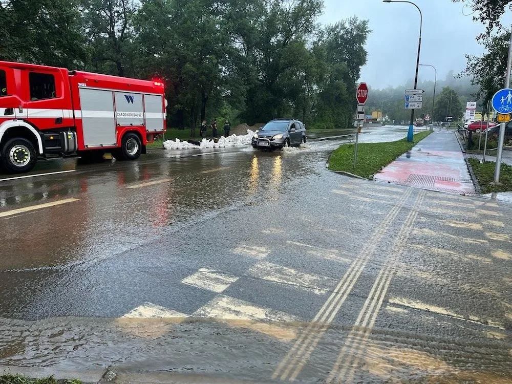 Tak vypadal Český Krumlov, když se tam letos v červnu vylila řeka Polečnice.