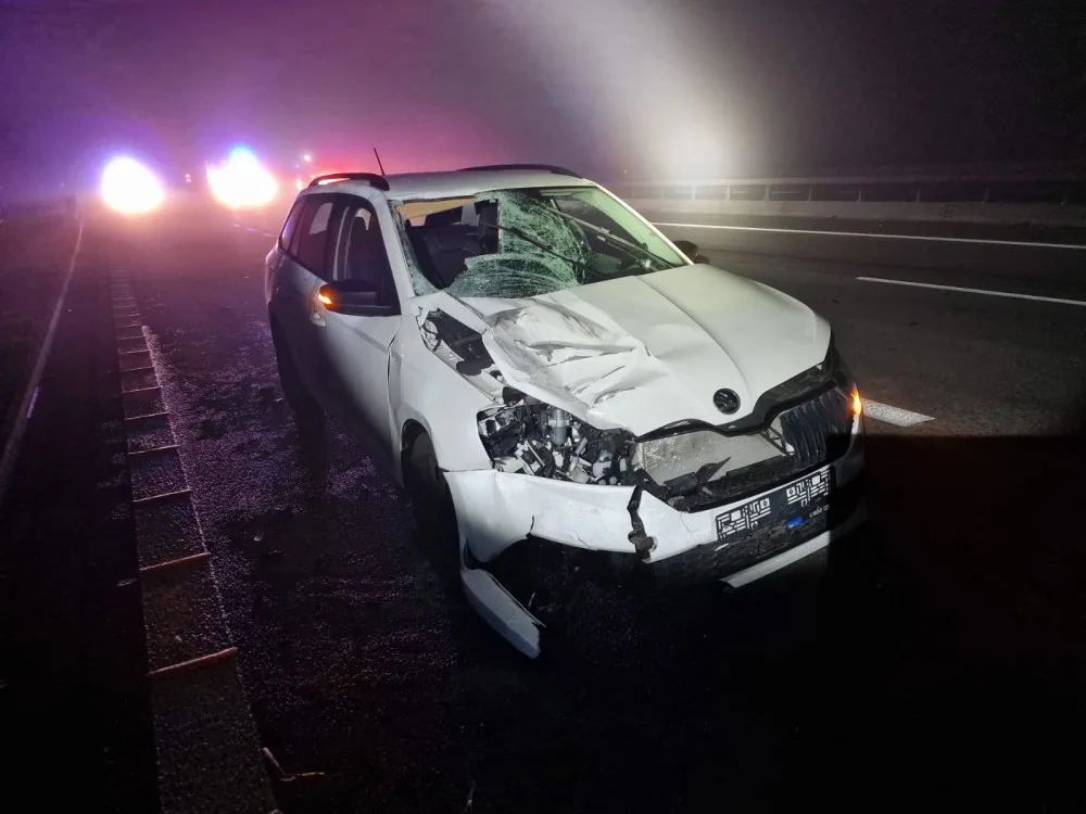Na dálnici D3 srazil řidič chodce. Ten na místě zemřel