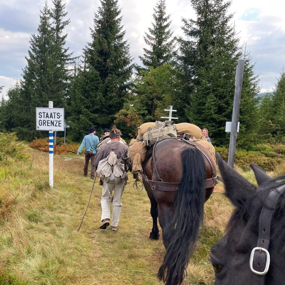 Šumavští středověcí soumaři půjdou poprvé s koňmi a obilím z Rakouska do Německa