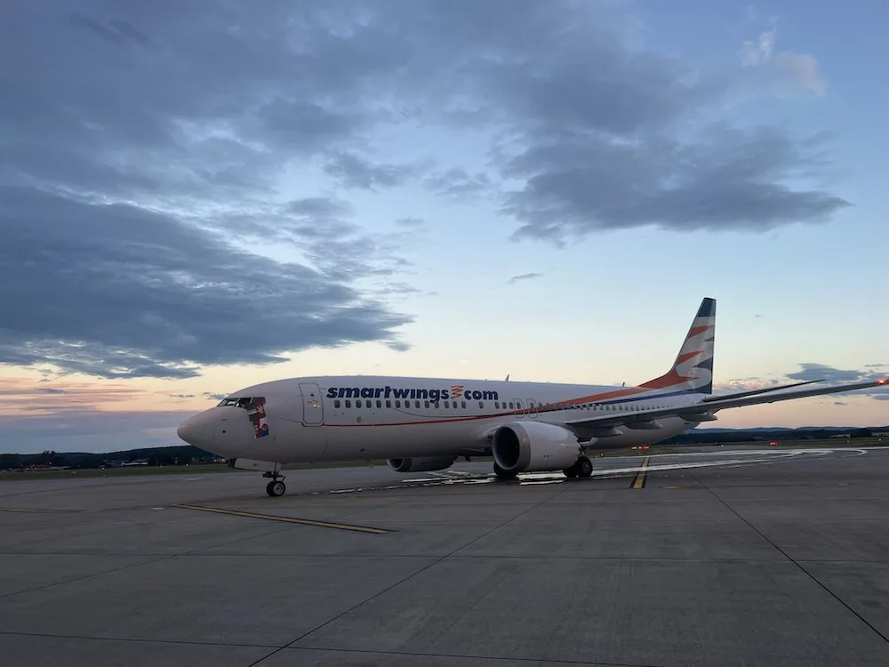 Přílet Boeingu 737 na budějcké letiště sledovaly stovky lidí. Do Antalye odletěli první cestující z jihu Čech