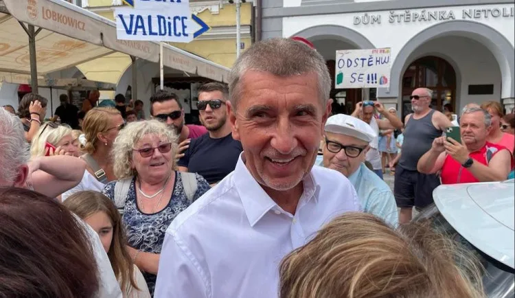 Andrej Babiš (ANO) při návštěvě jihočeské Třeboně.