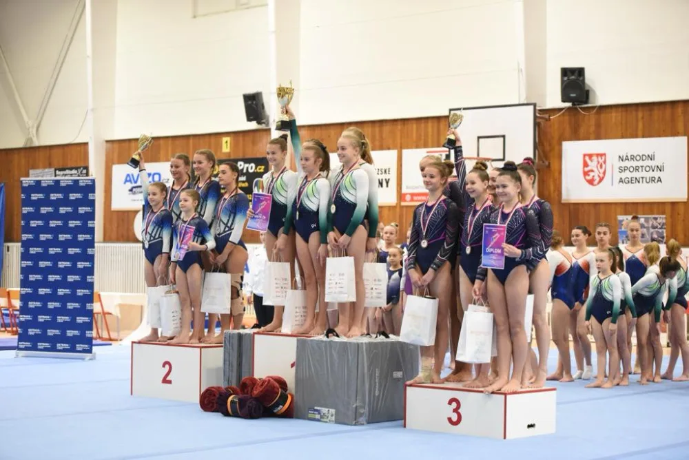 Stříbrnou medaili z Mistrovství republiky si přivezly budějcké sportovní gymnastky