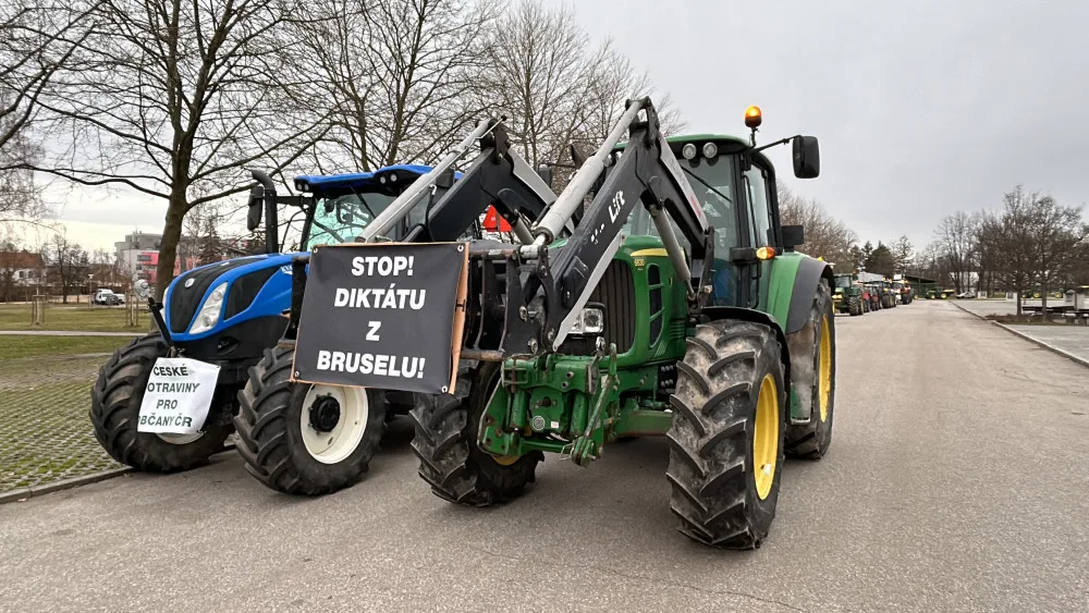 Protest z druhé poloviny února v Č. Budějovicích.